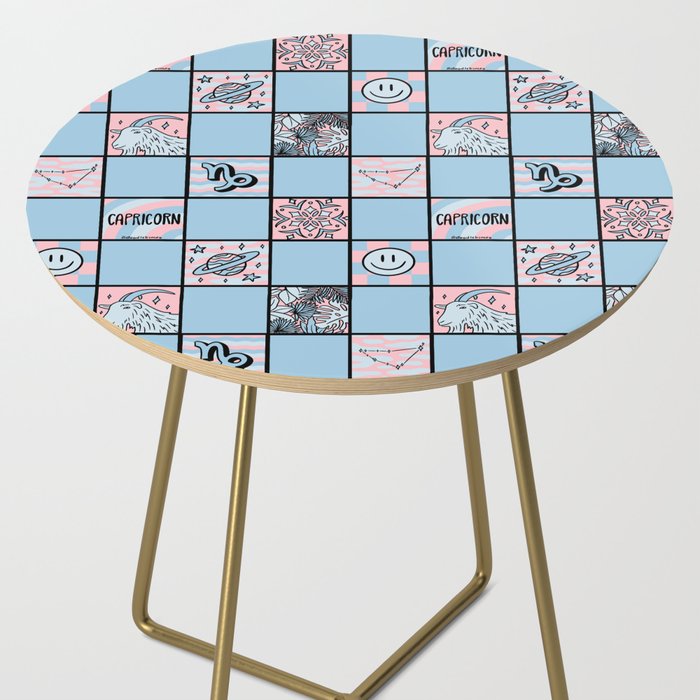 Capricorn Checkered Print Side Table Gallery Image 2