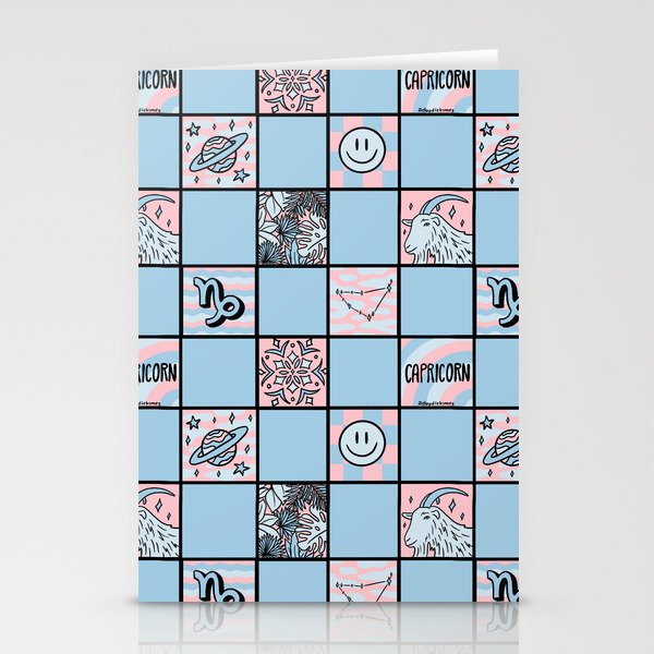 Capricorn Checkered Print Stationery Card Gallery Image 2