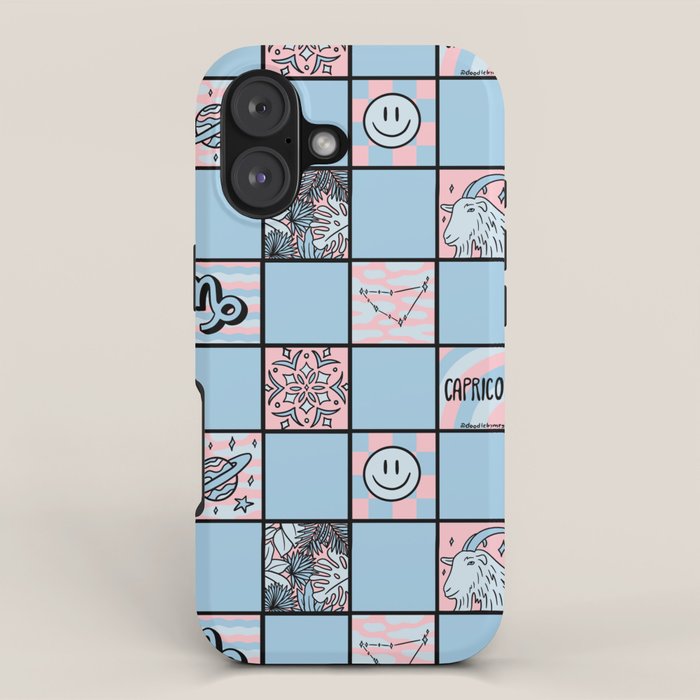 Capricorn Checkered Print iPhone Case Gallery Image 1