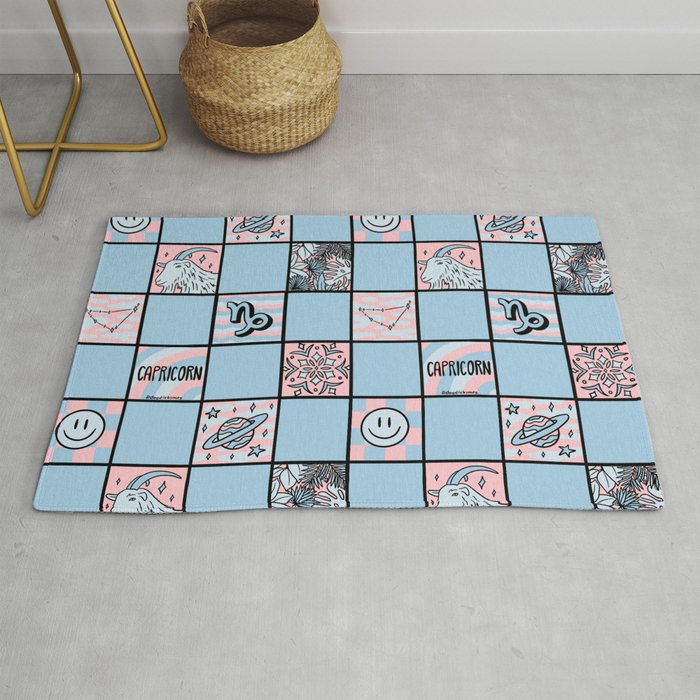Capricorn Checkered Print Rug Gallery Image 1