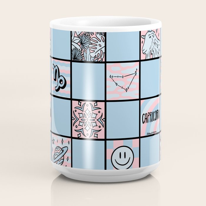 Capricorn Checkered Print Coffee Mug Gallery Image 4