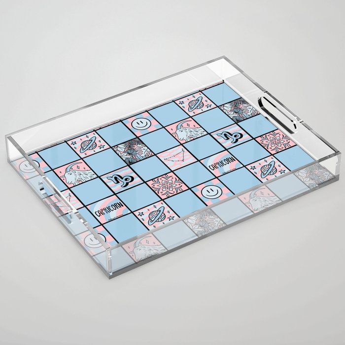 Capricorn Checkered Print Acrylic Tray Gallery Image 1