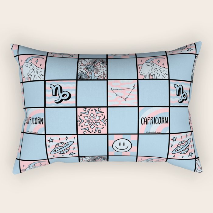 Capricorn Checkered Print Rectangular Pillow Gallery Image 2