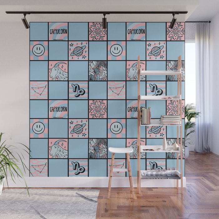 Capricorn Checkered Print Wall Mural Gallery Image 1