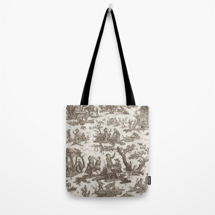 Antique 18th Century Pastoral Dancing French Tapestry Tote Bag Gallery Image 2
