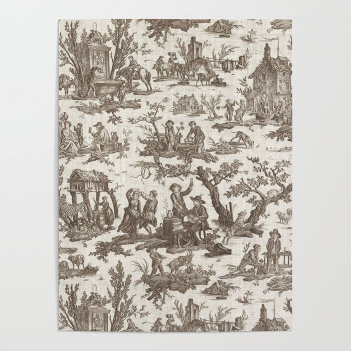 Antique 18th Century Pastoral Dancing French Tapestry Poster Gallery Image 4