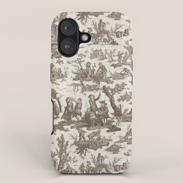 Antique 18th Century Pastoral Dancing French Tapestry iPhone Case Gallery Image 1