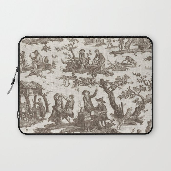 Antique 18th Century Pastoral Dancing French Tapestry Laptop Sleeve Gallery Image 1