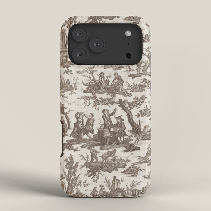 Antique 18th Century Pastoral Dancing French Tapestry iPhone Case Gallery Image 4