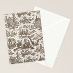 Antique 18th Century Pastoral Dancing French Tapestry Stationery Card Gallery Image 2