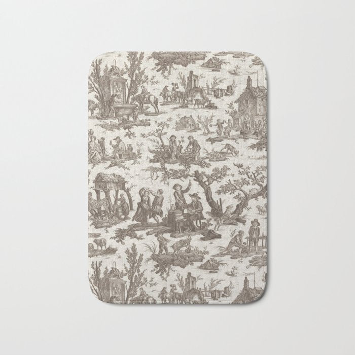 Antique 18th Century Pastoral Dancing French Tapestry Bath Mat Gallery Image 1