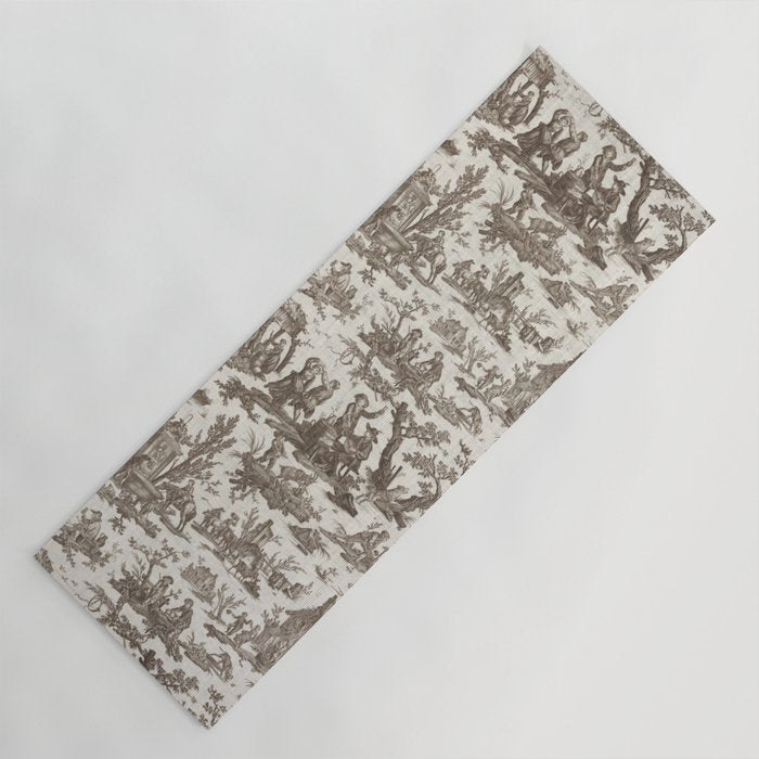 Antique 18th Century Pastoral Dancing French Tapestry Yoga Mat Gallery Image 1