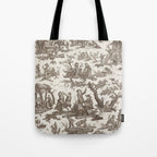 Antique 18th Century Pastoral Dancing French Tapestry Tote Bag Gallery Image 1