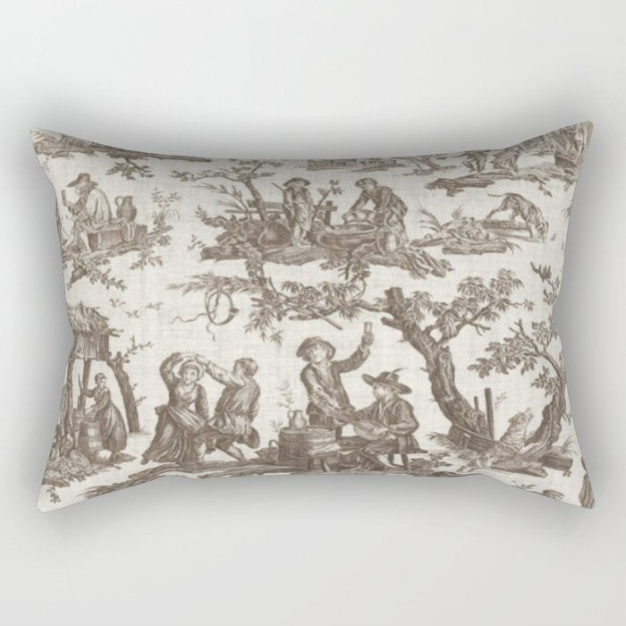 Antique 18th Century Pastoral Dancing French Tapestry Rectangular Pillow Gallery Image 2