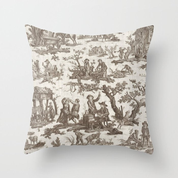 Antique 18th Century Pastoral Dancing French Tapestry Throw Pillow Gallery Image 6