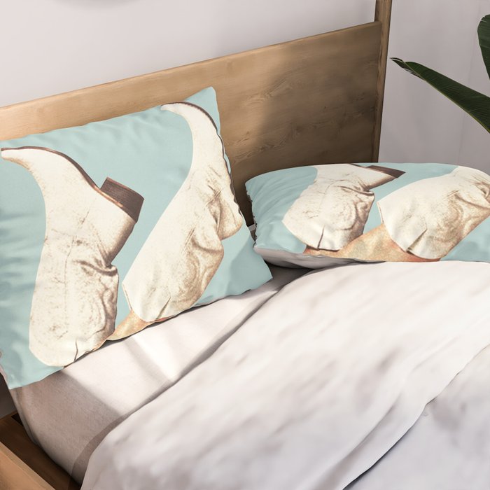 These Boots - Blue Pillow Sham Gallery Image 2