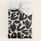 Abstract black and white organic nature art pattern Duvet Cover Gallery Image 6