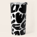 Abstract black and white organic nature art pattern Travel Mug Gallery Image 2