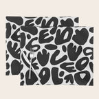 Abstract black and white organic nature art pattern Placemat Gallery Image 1