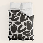Abstract black and white organic nature art pattern Comforter Gallery Image 6