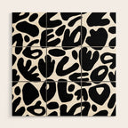 Abstract black and white organic nature art pattern Wood Wall Art Gallery Image 1