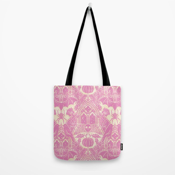 Gothic Halloween Damask - primrose and cream  Tote Bag Gallery Image 2