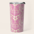 Gothic Halloween Damask - primrose and cream  Travel Mug Gallery Image 2