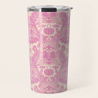 Gothic Halloween Damask - primrose and cream  Travel Mug Gallery Image 1