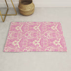 Gothic Halloween Damask - primrose and cream  Rug Gallery Image 1