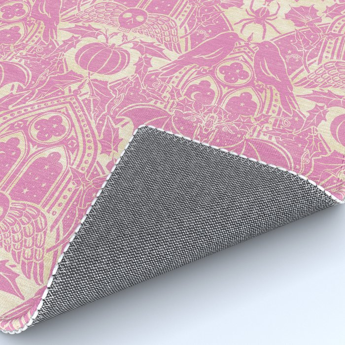 Gothic Halloween Damask - primrose and cream  Rug Gallery Image 4
