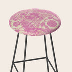 Gothic Halloween Damask - primrose and cream  Stool Gallery Image 2