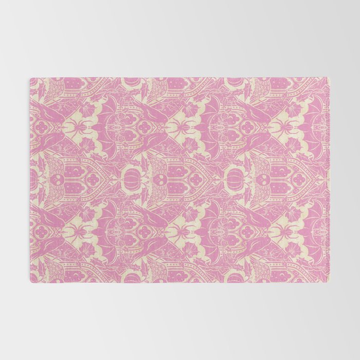 Gothic Halloween Damask - primrose and cream  Rug Gallery Image 2