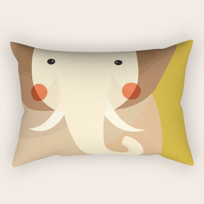 Elephant, Animal Portrait Rectangular Pillow Gallery Image 1