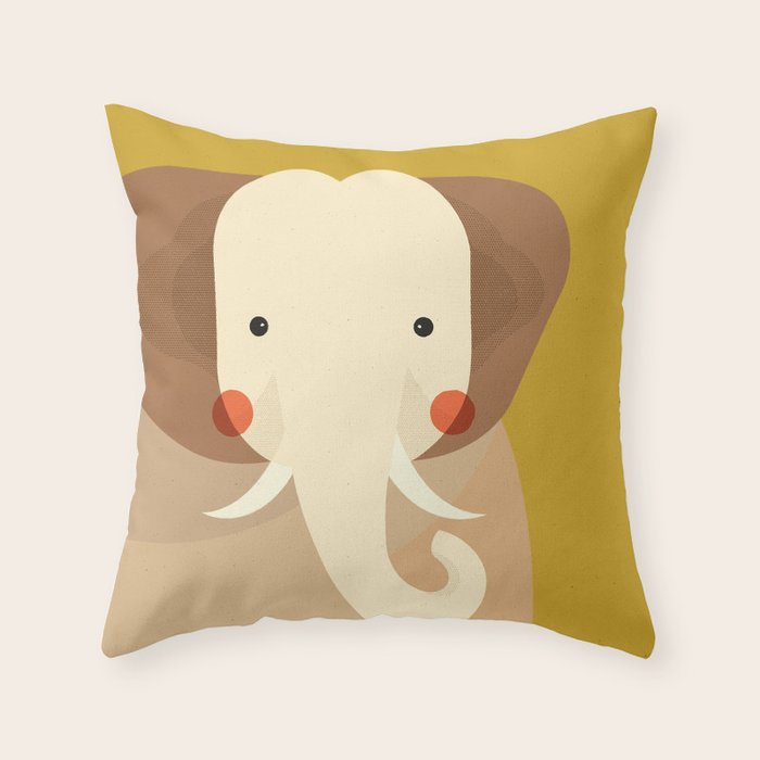 Elephant, Animal Portrait Throw Pillow Gallery Image 6
