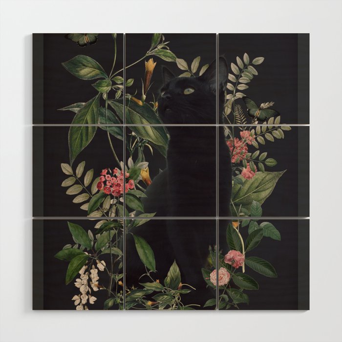 Garden Cat Wood Wall Art Gallery Image 1