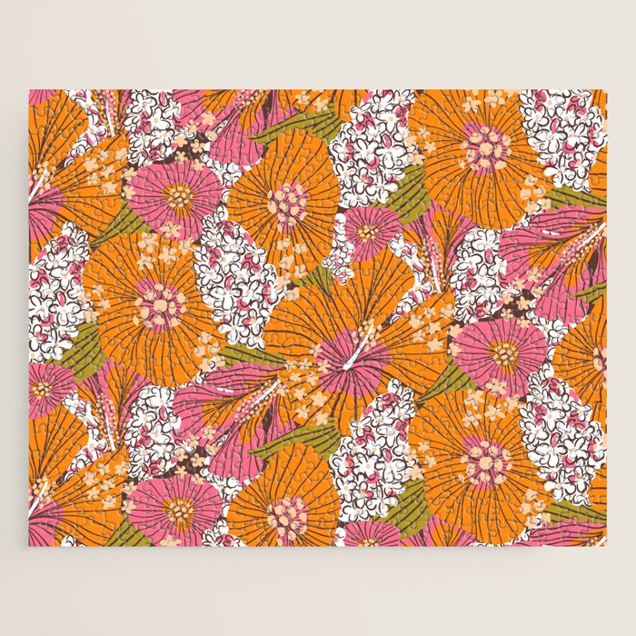 Bold Hibiscus in Retro Eclectic Jigsaw Puzzle Gallery Image 1