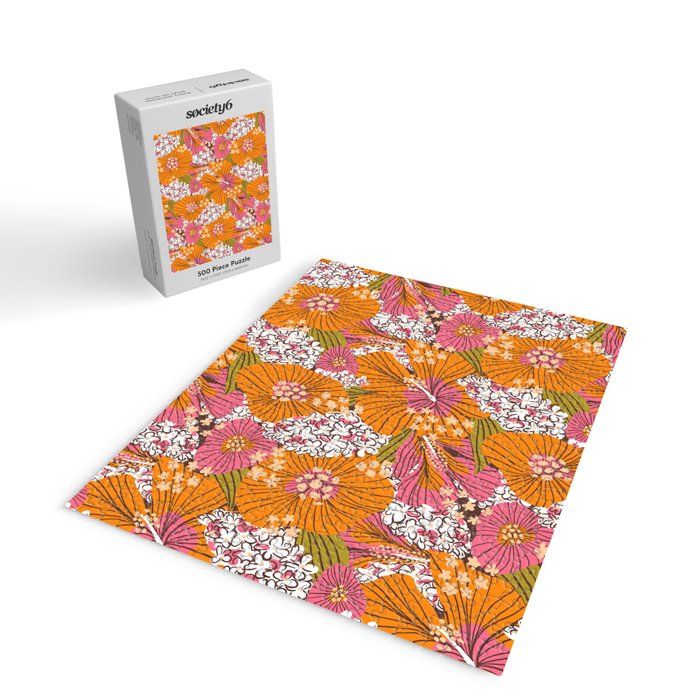 Bold Hibiscus in Retro Eclectic Jigsaw Puzzle Gallery Image 2