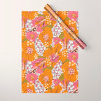 Bold Hibiscus in Retro Eclectic Wrapping Paper Gallery Image 1