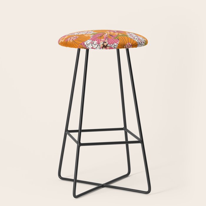 Bold Hibiscus in Retro Eclectic Stool Gallery Image 1