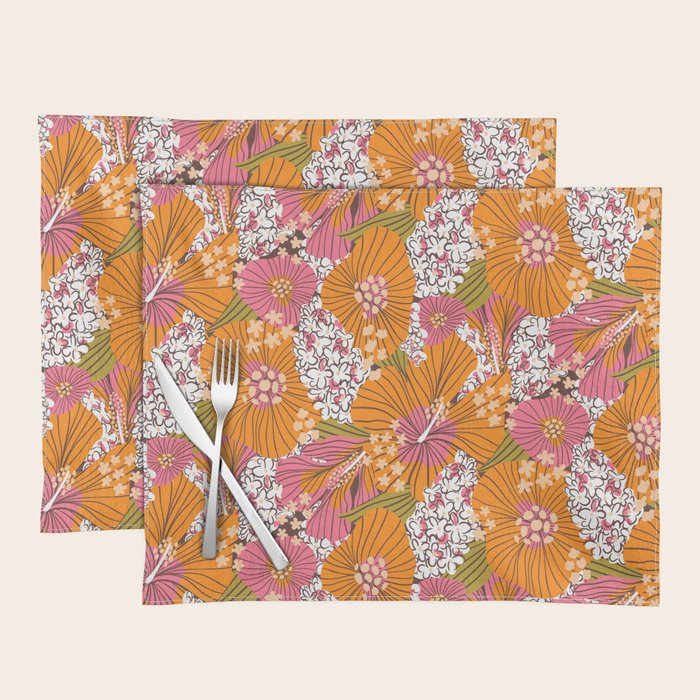 Bold Hibiscus in Retro Eclectic Placemat Gallery Image 1