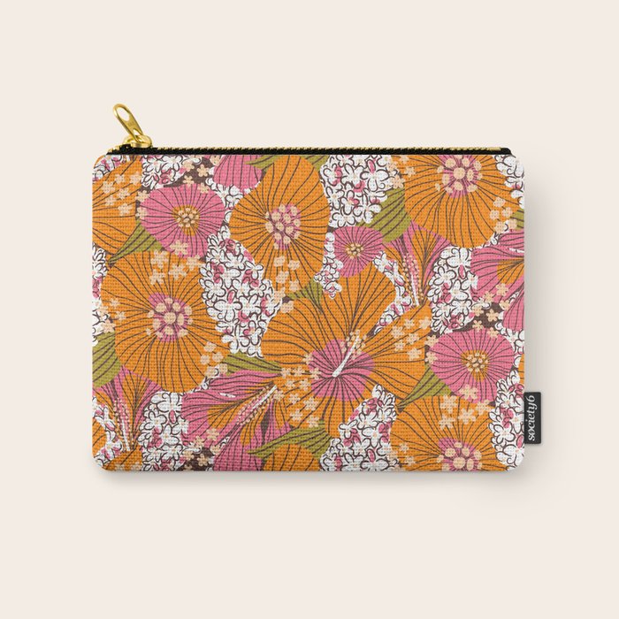 Bold Hibiscus in Retro Eclectic Carry All Pouch Gallery Image 1