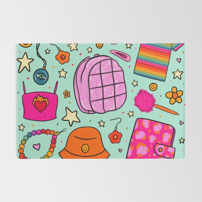 90's Things Print Rug Gallery Image 2