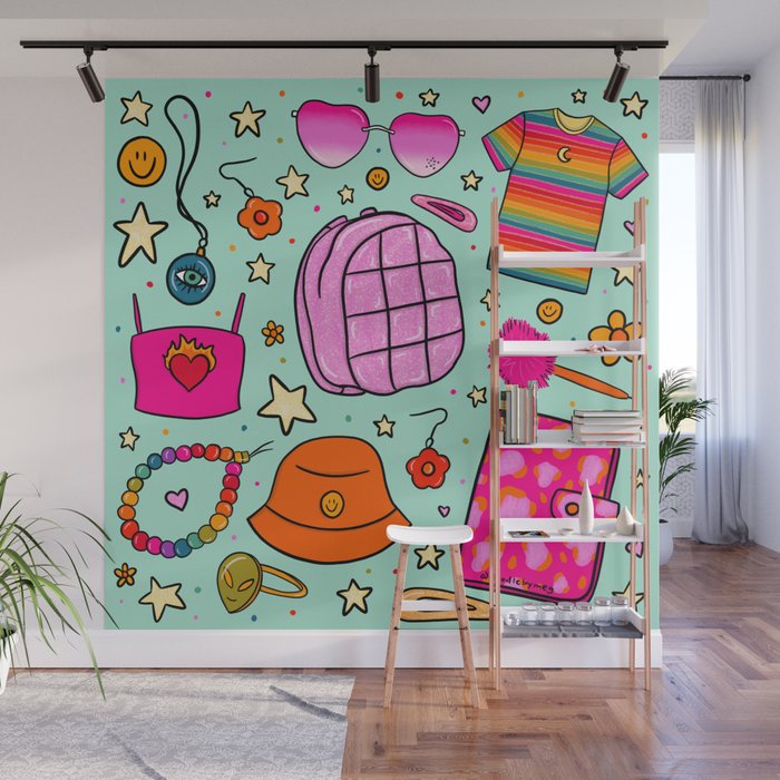 90's Things Print Wall Mural Gallery Image 1