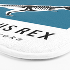 T-Rex Dinosaur Fossil / Skeleton in blue Bath Mat Gallery Image 3
