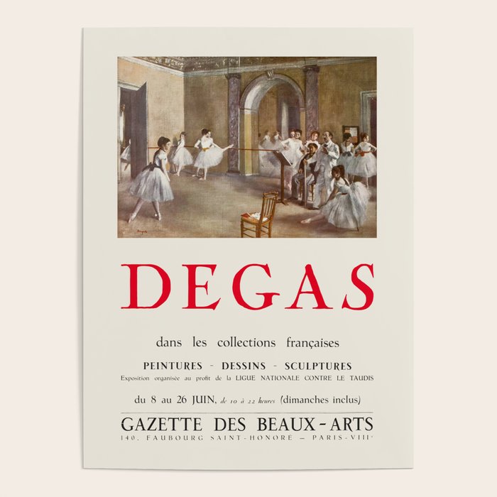 Edgar Degas Vintage Exhibition Poster, 1955 Poster Gallery Image 1