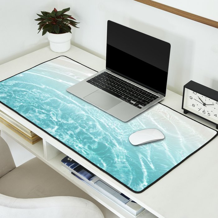 Soft Blue Gray Ocean Dream #1 #water #decor #art #society6 Desk Mat Gallery Image 2