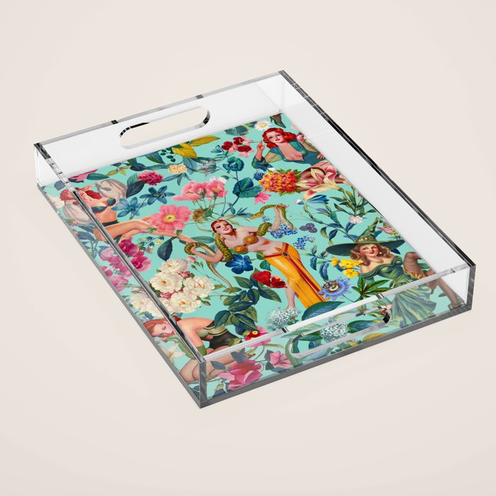 Floral and Pin-Up Girls V Acrylic Tray Gallery Image 1