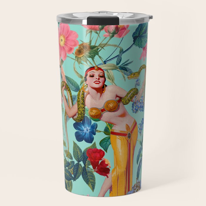 Floral and Pin-Up Girls V Travel Mug Gallery Image 1