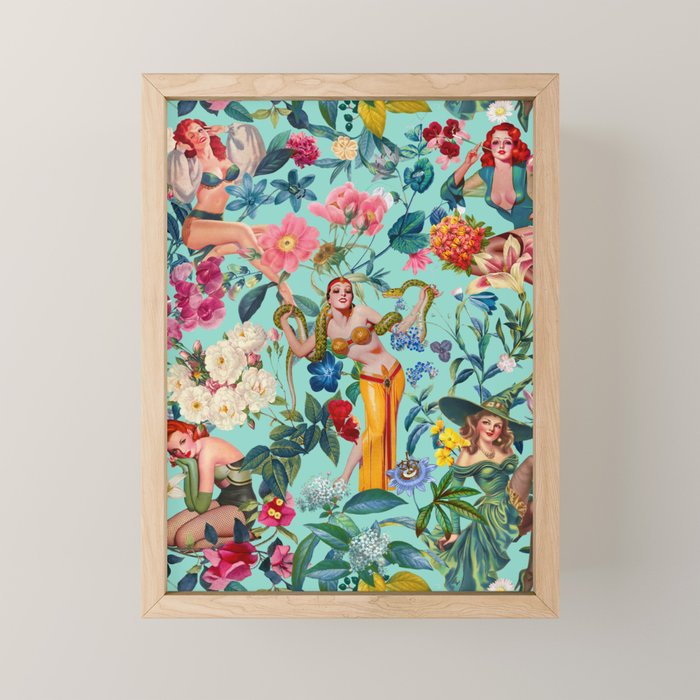 Floral and Pin-Up Girls V Mini Art Print Gallery Image 1