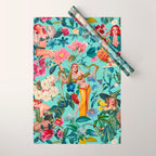 Floral and Pin-Up Girls V Wrapping Paper Gallery Image 1